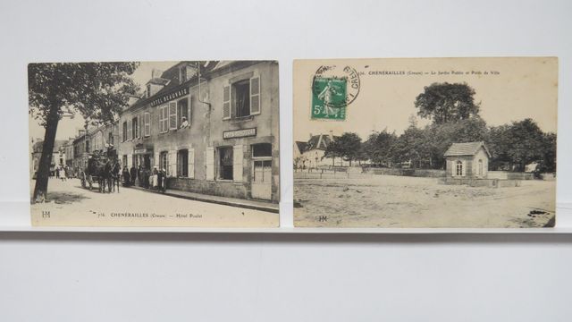 Chénérailles Lot de 2cpa : Hôtel Poulet (HM 736), TBE +Le Jardin ...