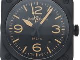 Montre Bell & Ross pour homme avec bracelet en cuir marron et cadran noir