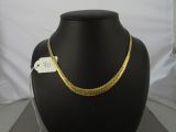 gold plated chain necklace on display with price tag for sale
