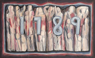a painting of a bunch of forks and spoons in a box