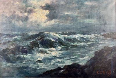 Paul WOLF (XXe) "Marine" Huile sur toile signée en bas à dro…