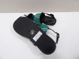 a close up of a pair of sandals on a white surface