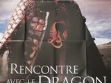 une affiche du film « Rencontre avec un dragon » représentant un homme tenant une épée