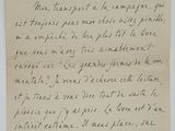 a handwritten letter written in french on a piece of paper