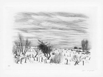 André JACQUEMIN (1904-1992) - L'hiver, 1979, Gravure origina…