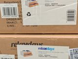 two boxes of relaxdays are stacked on top of each other