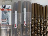 many different types of drill bits in a box
