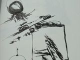 someone is drawing a picture on a piece of paper with a pencil