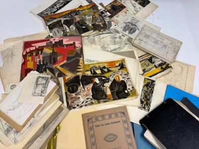 a pile of old books sitting on a table