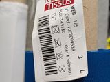 a label on a piece of fabric that is attached to a pole