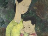 an image of a painting of a woman holding a child