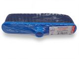 the plastic tray is blue and has a plastic handle on it