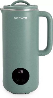a green electric tea kettle with a digital clock on it
