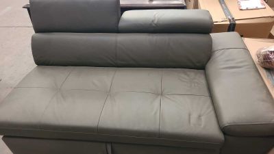 2044 / Canapé d'angle convertible en cuir JONOVA - gris… - Photo 1