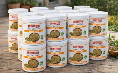 six boîtes de céréales Monteroso posées sur une table en bois