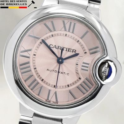 Montre Cartier « Ballon de Carton » avec cadran et bracelet roses