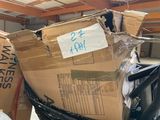 a motorcycle with a box on the back of it in a garage