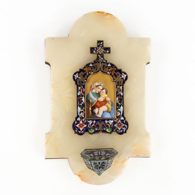 a picture of a picture of jesus and mary on a cross
