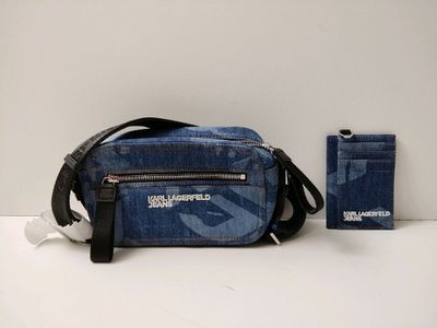 Lot composé d'une sacoche et d'un porte-cartes KARL LAGERFEL…