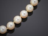 a cultured pearl and diamond necklace