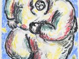 une image représentant un dessin d'un ours en peluche tenant une balle