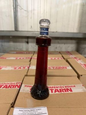 a bottle of wine sitting on top of a box