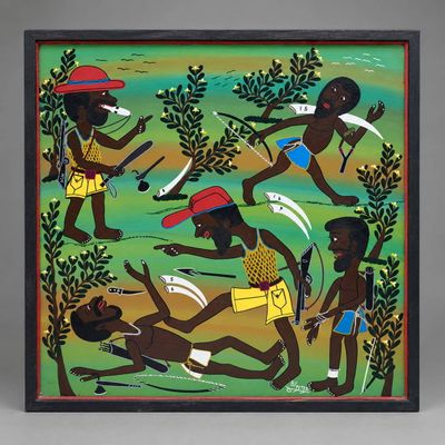 an image of a painting of a group of people in a field