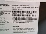 a label on the back of a cell phone