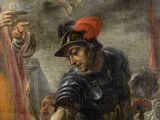 a painting of a man dressed in armor and holding a sword