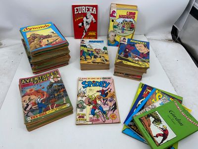 a lot of books that are on a table