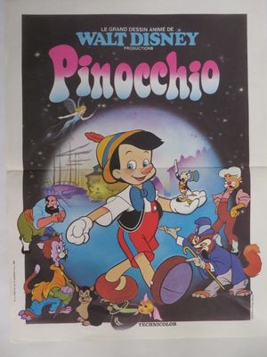 une image représentant l'affiche d'un film d'animation intitulé « Pinocchio »