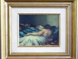 an image of a painting of a woman laying on a bed