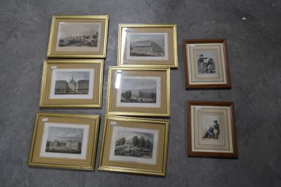 six framed pictures on the floor next to each other