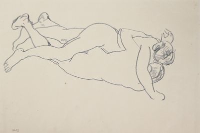 une image représentant le dessin d'une femme allongée sur le dos