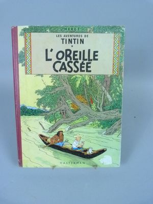 livre pour enfants français, *L'oreille cassée*, avec des illustrations représentant deux personnes dans un bateau
