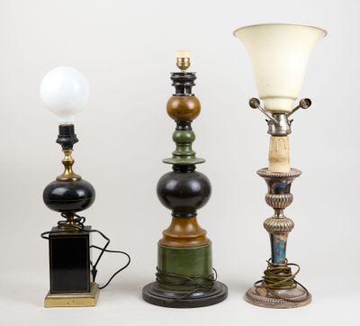 three different types of lamps are shown on a white background