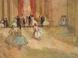 tableau représentant un groupe de personnes en train de danser dans une grande pièce