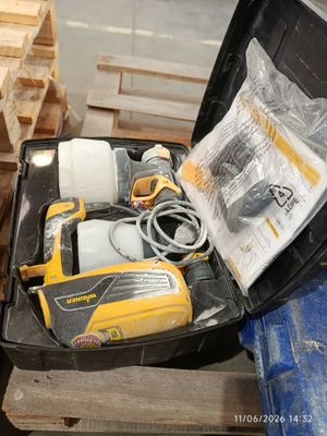 a suitcase with tools in it sitting on a pallet