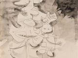 l'image d'un dessin représentant une femme tenant un enfant dans ses bras