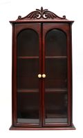 Petite vitrine à poser en bois teinté façon acajou ouvrant p…