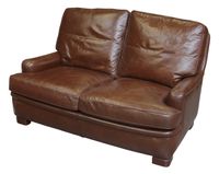 Ameublement de salon contemporain en cuir marron comprenant …