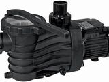 a black pool pump on a white background