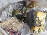 a plastic bag filled with toys and other items
