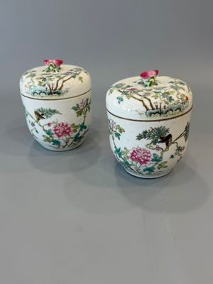 paire de vases en porcelaine chinoise ornés d'oiseaux et de fleurs
