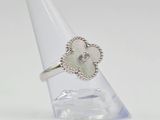 bague en argent sterling ornée de nacre et d'un diamant au centre