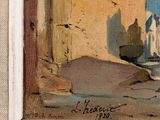 an image of a painting of a man sitting on a bench
