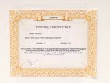 a certificate on the wall with a picture of a dog