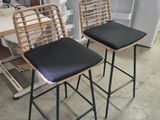 two stools that are next to each other in a room