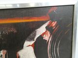 a painting of a baseball player holding a bat