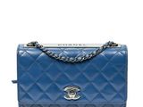 chanel blue quilted lambskin small flap bag